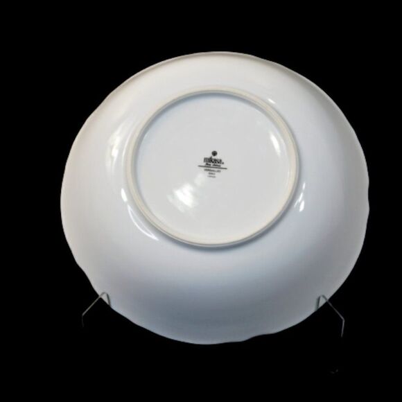 Mikasa VERSAILLES 9344 Vegetable Serving Bowl 9 Inch Silver Trim Pink Roses - Picture 5 of 7